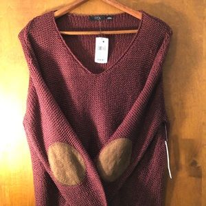 RDI Elbow Patch V Neck Sweater